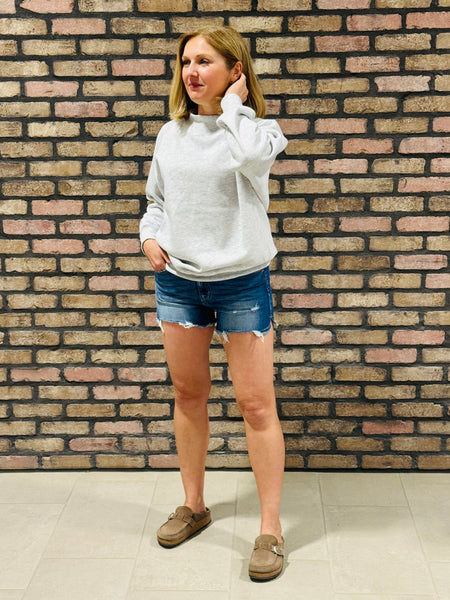 Oversized Mockneck Sweatshirt - Ice Grey