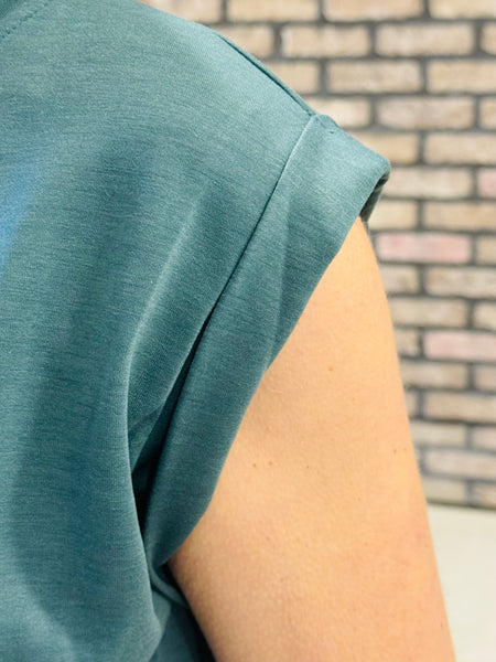 Scuba Sleeveless Top - Ash Jade