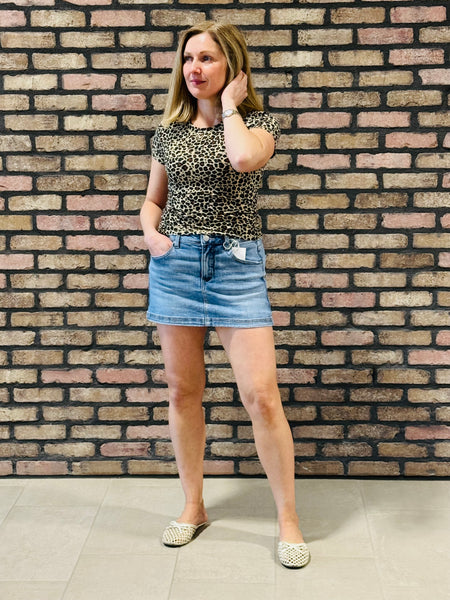 Leopard Print Tee - Taupe
