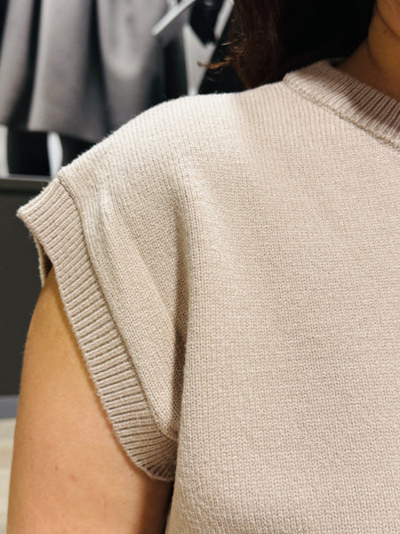 Viscose Sweater Vest - LT Mocha