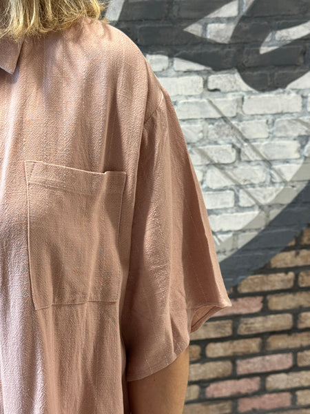 Striped Shirt and Dress Set - Mauve