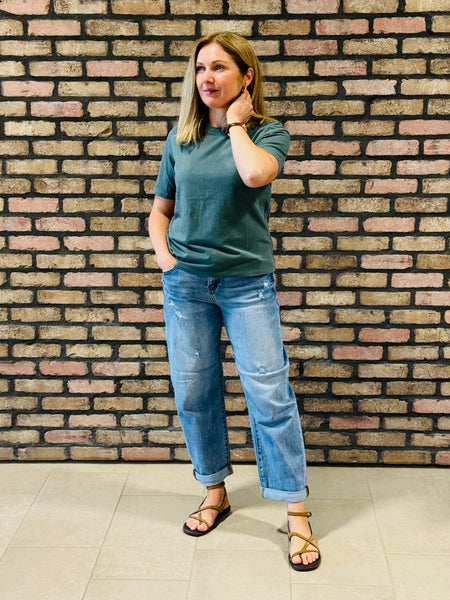 Classic Boxy Fit Tee - Eucalyptus