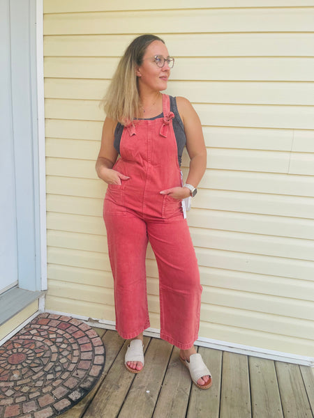 Knot Straps Overalls - Cabernet