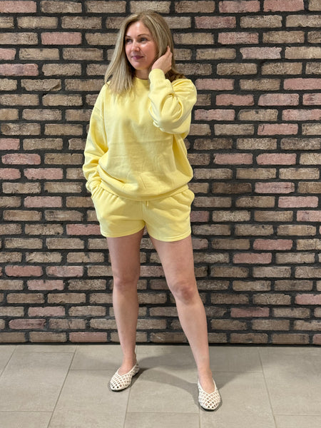 Basic Fleece Shorts - Light Yellow
