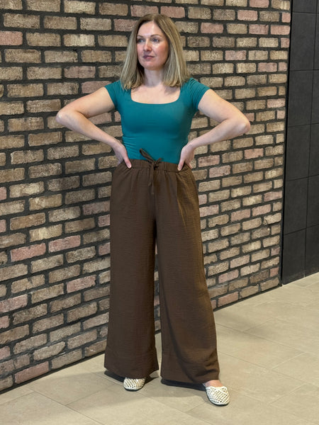 Square Neck Ribbed Tee - Emerald