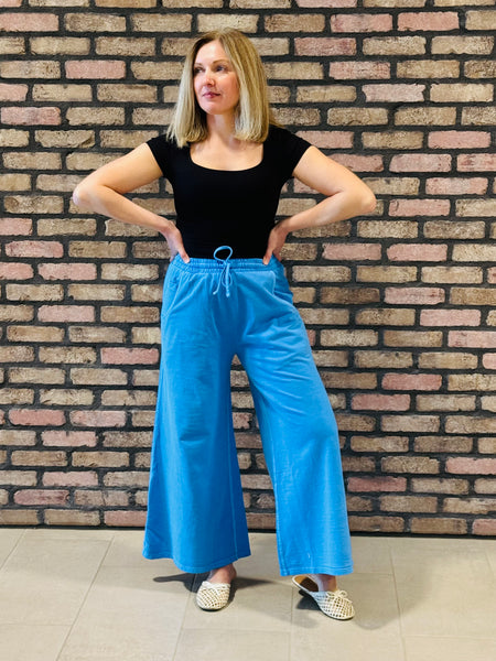 French Terry Pants - Classic Blue