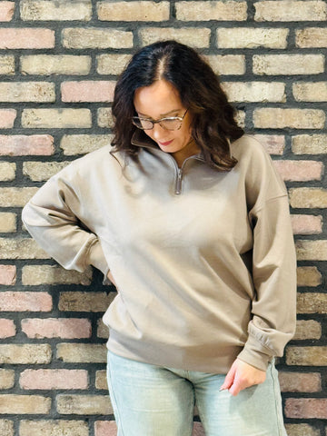 Scuba Half Zip Pullover - Cocoa