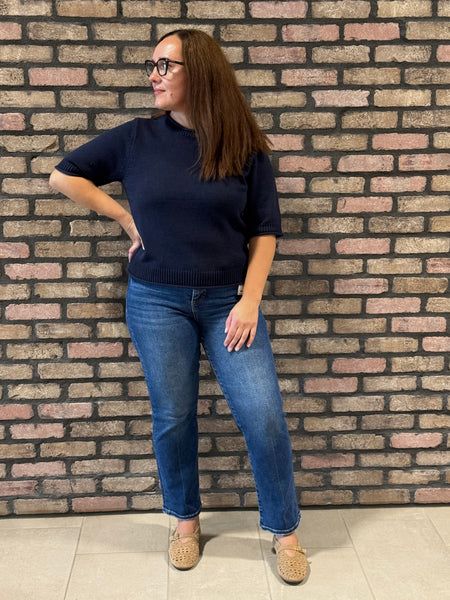 Half Sleeve Sweater - Navy