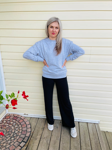 Cotton Terry Basic Sweatshirt - Light Heather Grey