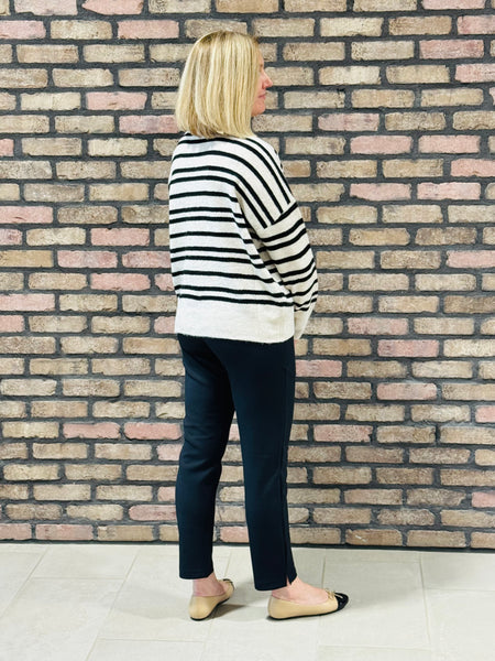 Ribbed Tapered Pants - Black