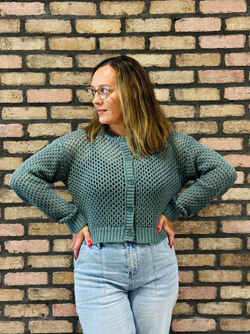 Crochet Cardigan Sweater - Ash Jade