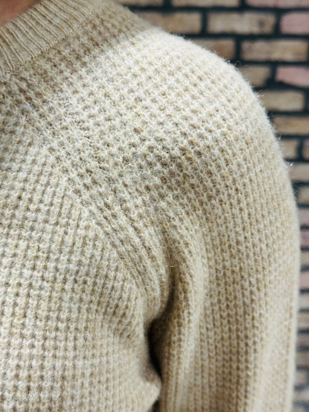 Waffle Pullover Sweater - Khaki