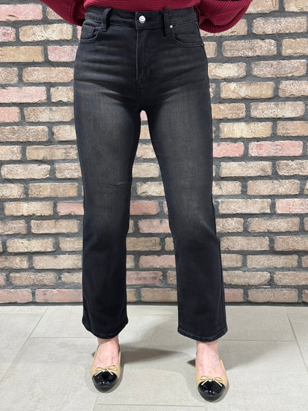 Crop Straight Jeans - Black