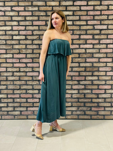 Crinkle Strapless Maxi Dress - Ash Jade