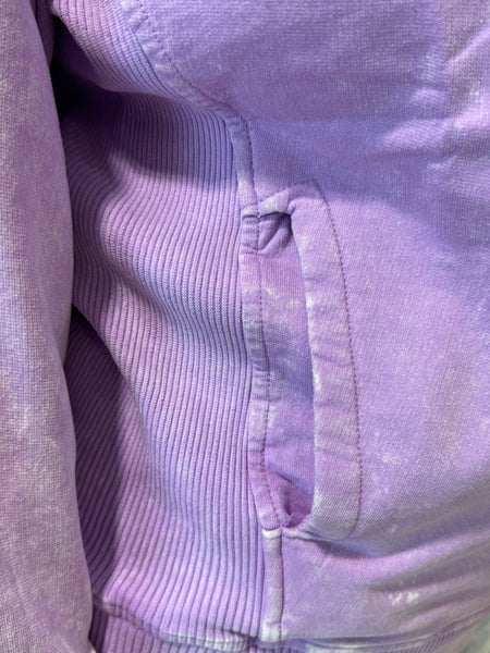 Acid Wash French Terry Pullover - B Lavender