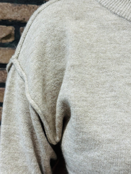 Melange Front Seam Sweater - H Mocha