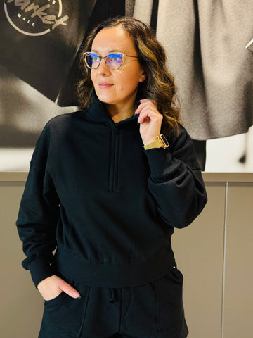 Half Zip Sweatshirt - Black