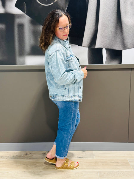 Boyfriend Fit Denim Jacket - Light Wash