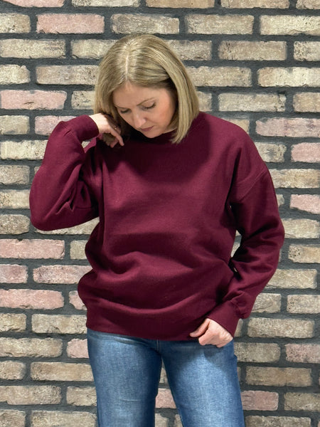 Oversized Crewneck - Burgundy