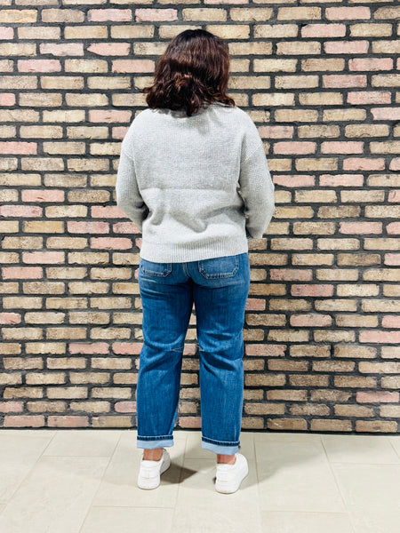 Half Zip Pullover Sweater - H Grey