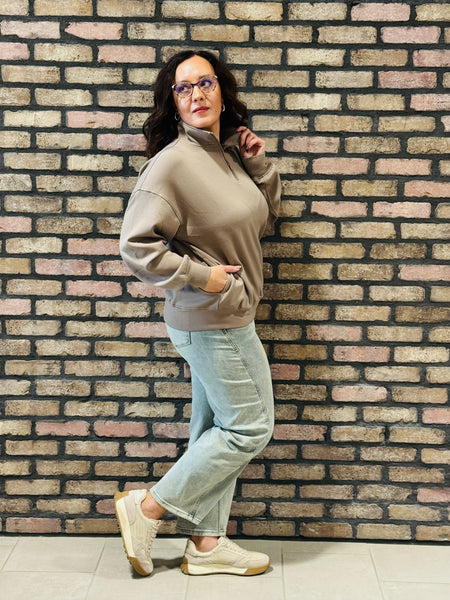 Scuba Half Zip Pullover - Cocoa