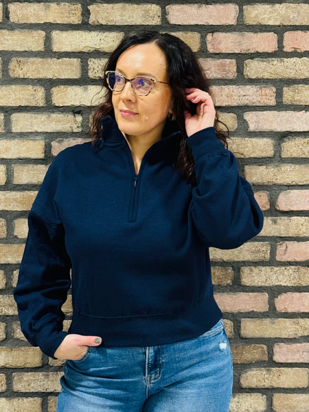 Half Zip Sweatshirt - Deep Navy