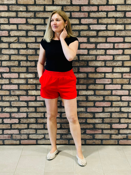 Scuba Dolphin Shorts - Ruby