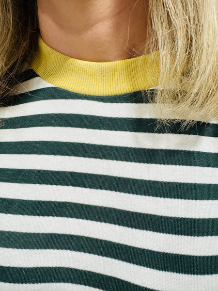 Colorock Trim Striped Top - Hunter Green Multi