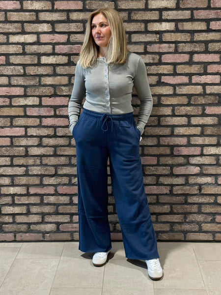 Raw Hem Sweatpants - Indigo Blue