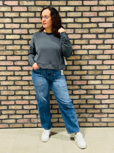 Scuba Dropped Shoulder Pullover - Ash Grey