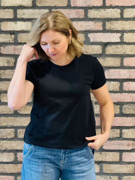 Cotton Short Sleeve Tee - Black
