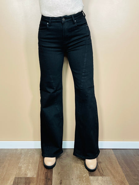 Twisted Seam Wide Jeans - Black