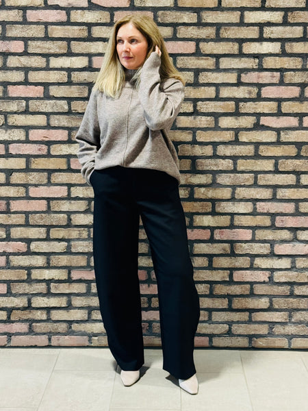 Relaxed Mock Neck Sweater - Mocha