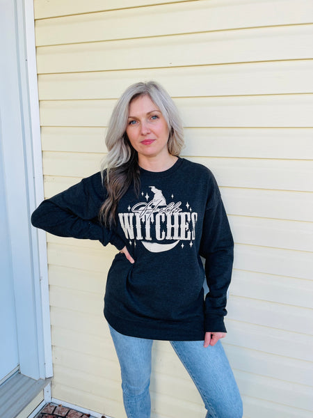 HELLO WITCHES Graphic Sweatshirt - Black