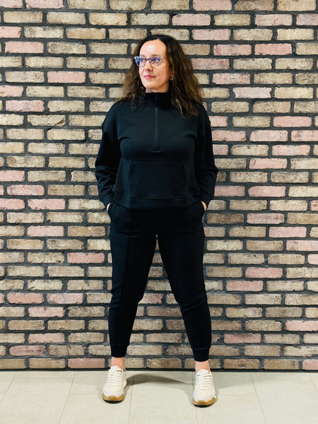 Scuba Half Zip and Joggers Set - Black