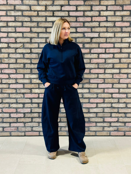 Baggy Barrel Sweatpants - Deep Navy