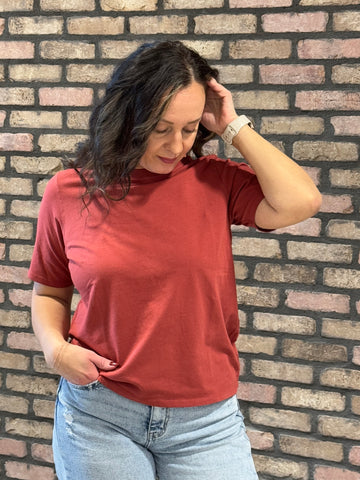 Classic Boxy Fit Tee - Red Pear