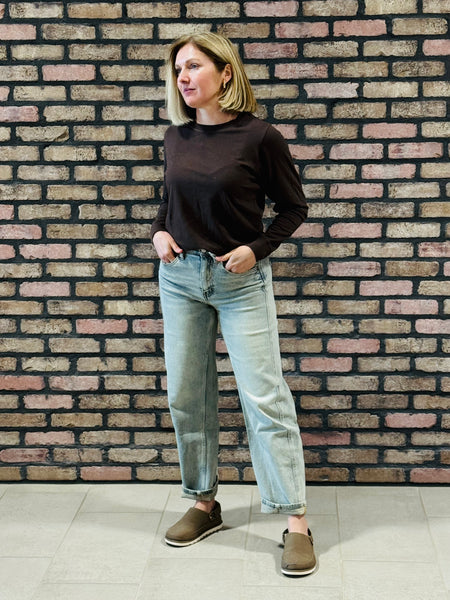 Stonewash Cotton Top - Espresso