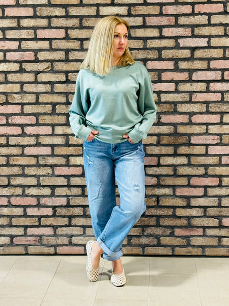 Soft Scuba Crewneck - Sage Green