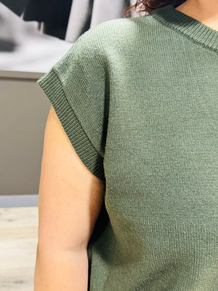 Viscose Sweater Vest - DK Olive
