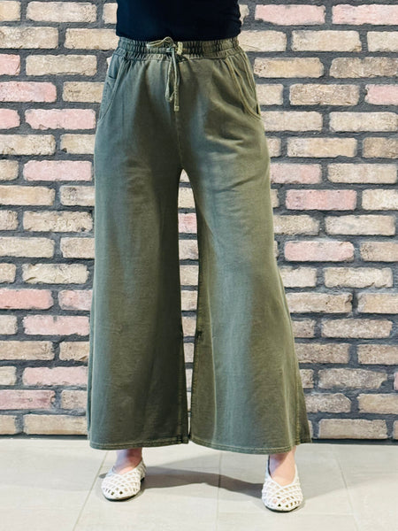 French Terry Pants - DK Olive