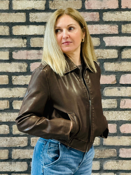 Faux Leather Jacket - Hazelnut