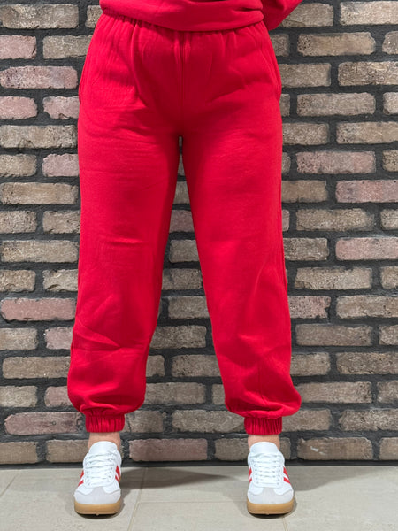 Fleece Joggers - Red