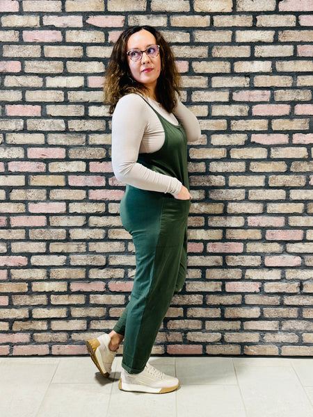 Spaghetti Straps Jumpsuit - DK Olive