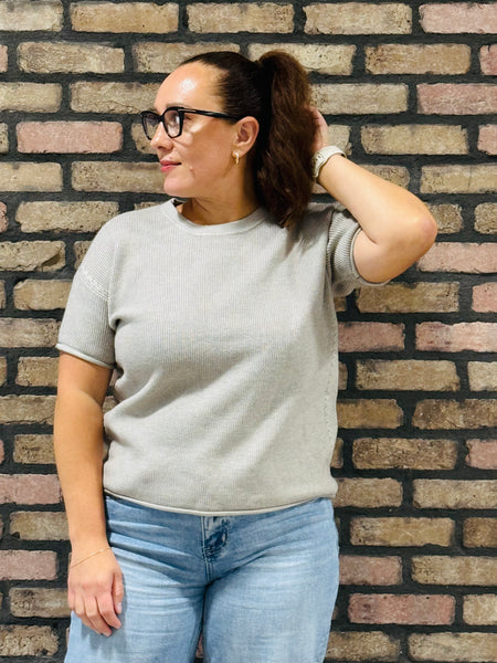 Viscose Braided Details Sweater - Lt Grey
