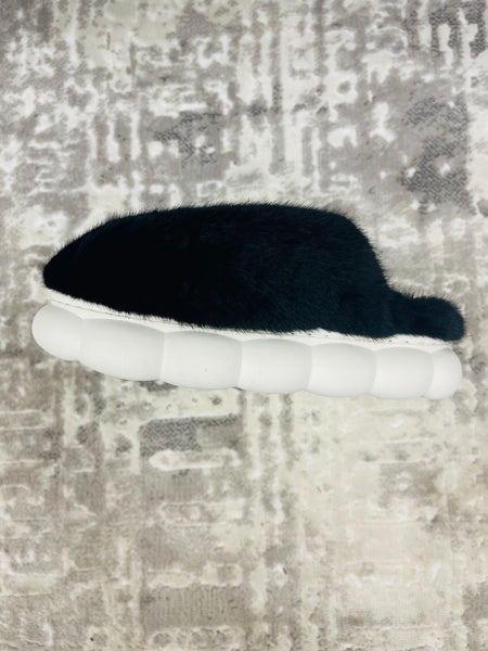 Furry Slippers - Black
