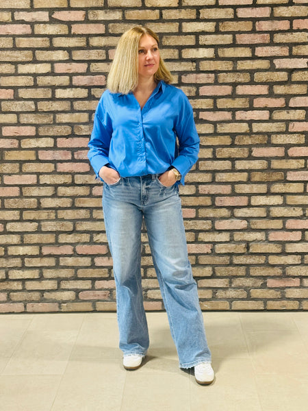 Button Down Collar Shirt - Cornflower