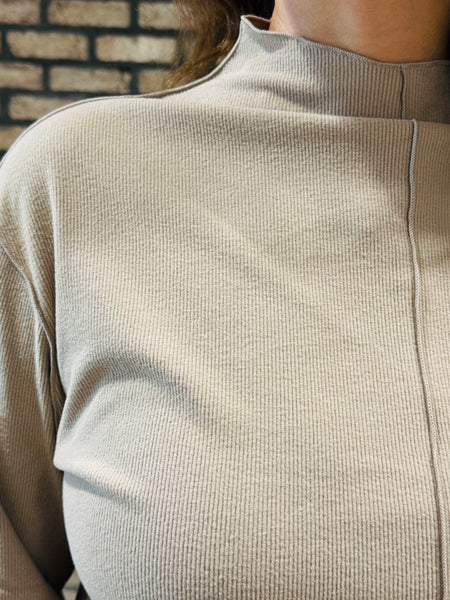 Overlocked Seams Pullover - Mushroom