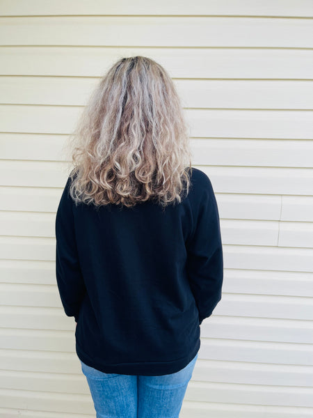 Raglan Sleeve Pullover - Black