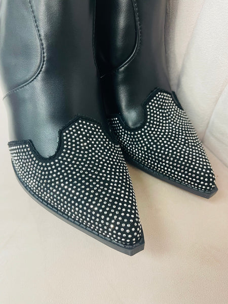 Studded Tall Boots - Black